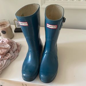blue hunter rain boots